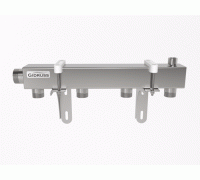 Распределительный коллектор DMSS-32-25x4 (нерж., магистральное подкл. G 1¼˝, 4 контура G 1˝, воздухоотвод. Rp ½″)